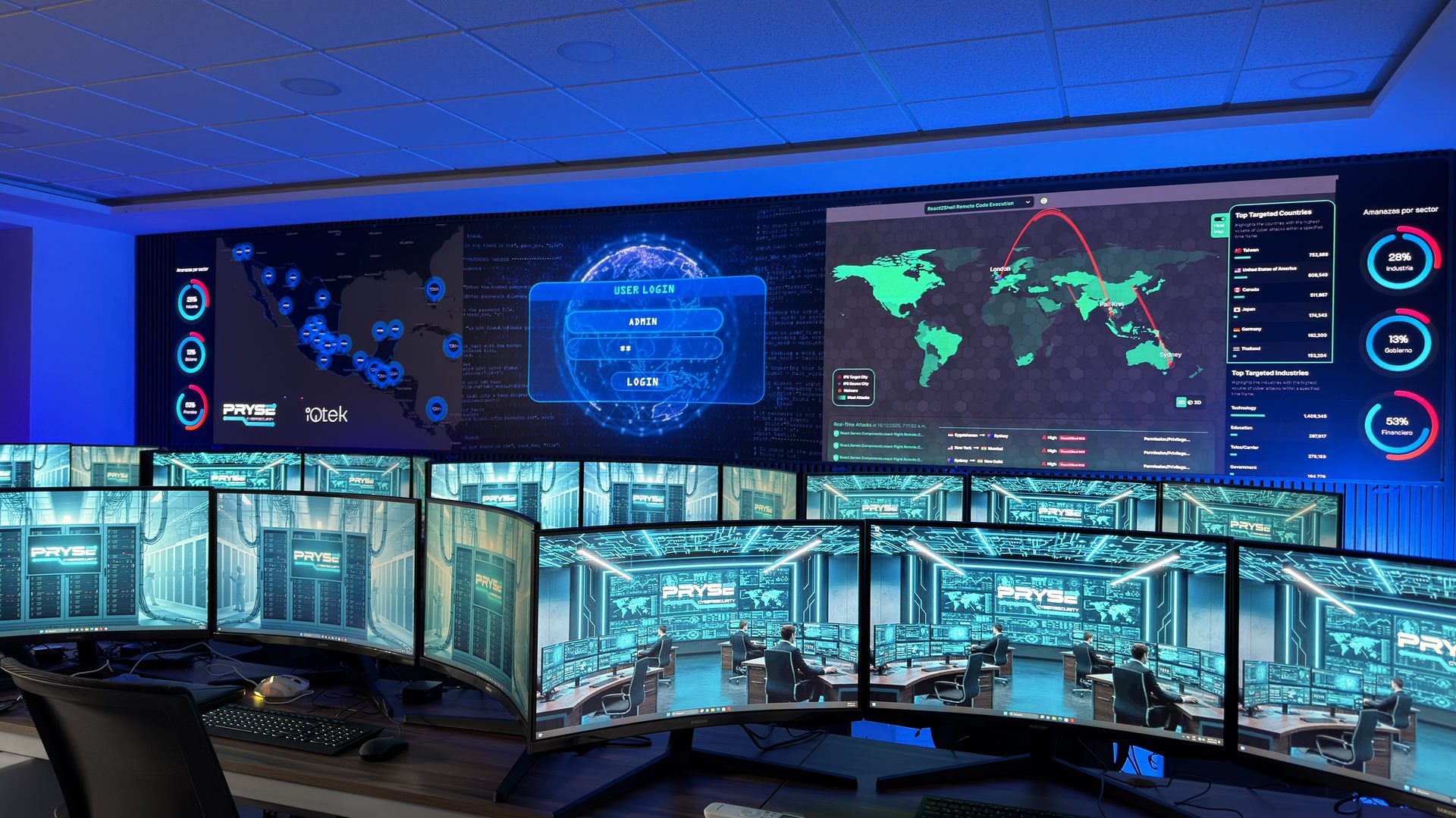 SOC de Pryse Cybersecurity - monitoreo global